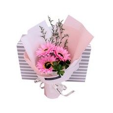 RA BYUL Hansol 人造花鑽石香皂花束禮盒, 粉色的