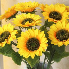 Block Mart 人造太陽花 向日葵花, 混合顏色, 5個