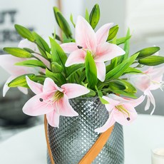 Block Mart 人造百合花 4入, 淺粉紅色, 4個