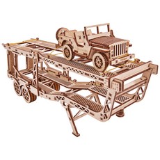 Wood Trick 汽車拖車3D拼圖WT018, 229件, 混色