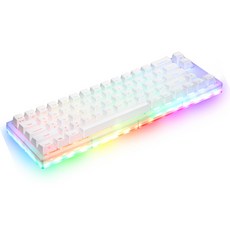 COX PINNACE 66鍵 壓克力 RGB 佳達隆熱插拔 有線 無數字鍵盤, 白色, 黃軸