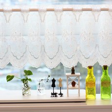 婚禮裝飾花卉短窗簾, 米白色