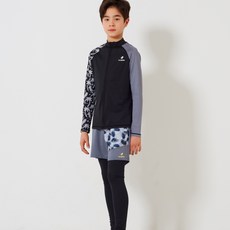 ELINBOA 男童款拉鍊式沙灘裝+兩件式短褲緊身褲組合