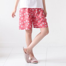 Wooil BB休閒情侶款人造絲女款五分卡通睡衣