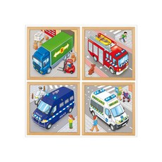 educo 層運輸中隊木質拼圖魔魔4類型, 1套