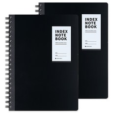 POPO FANCY 基本款PP索引筆記本, 黑色, 2個