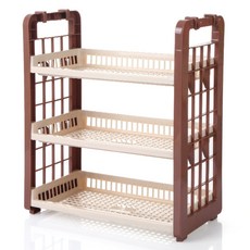 Block Mart 廚房用品塑膠多用途層架, 混合顏色, 1個, 3層