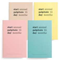 by.fulldesign 易於啟動 My Cash Planner 年度者套組 4 件, 檸檬奶油色、米色皮膚、水薄荷色、玫瑰粉色, 1套