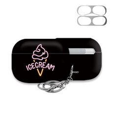 TRYCOZY AirPods Pro 第4季 耳機硬殼 + 防鐵粉貼紙, 單一商品, 01 霓虹燈冰淇淋, 1個