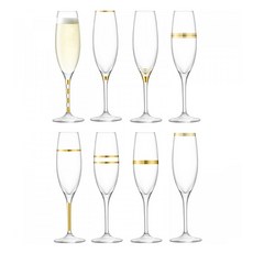LSA Deco 金色笛形香檳杯 8入組, 225ml, 1套