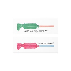 甜蜜棒棒糖貼紙 8.5 x 3 cm 50入 2款組, 混色, 1套