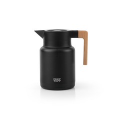 Glasslock 木柄304不鏽鋼保溫水壺, 1.3L, 黑色的