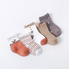 JOY MULTI 基本款印花短襪 5雙