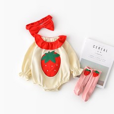 JOY MULTI 印花長袖包屁衣+蝴蝶結頭帶