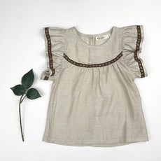 WISHKIDS 女童蕾絲荷葉邊襯衫