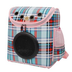 PETRONG 格紋系列寵物旅行背包, 藍色