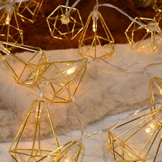 데코코마니 鐵製金色鑽石LED燈串氣氛燈, 混合色, 1個