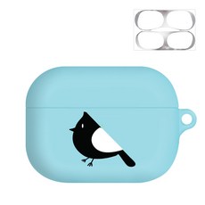 BANIMONG Simple Animal 矽膠 AirPods Pro 保護殼 + 防鐵粉貼紙, 單一商品, 胖胖鳥