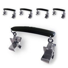 Minshin Art 手柄夾, 黑色手柄+銀色, 5個