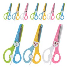 Bluemato 卡通安全剪刀 綠色 x 4入 + 粉紅色 x 3入 + 藍色 x 3入, 混色, 10個