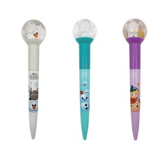 TSUM TSUM 冰雪奇緣 閃亮亮水晶球發光筆 3入組, 雪寶, 安娜, 雪花, 1套