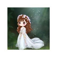 KMELLIE 5D 可愛女孩系列 寶石十字繡 20 x 20 cm, D, 1個