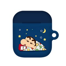 COQUAD 蠟筆小新 彩色 Airpods 2/1 共用 硬殼, 單一商品, 海軍藍 小新