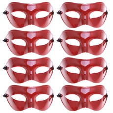 Party09 派對用新款青銅半臉面具, 紅色, 8個