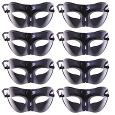 Party09 派對用新款青銅半臉面具, 黑色, 8個