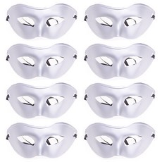 Party09 派對用新款青銅半臉面具, 銀色, 8個