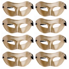 Party09 派對用新款青銅半臉面具, 金色, 8個