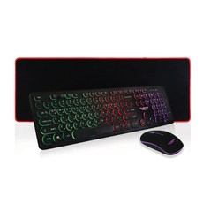 FOR LG Mobile LGC-MKS100 LED有線鼠標+鍵盤+長墊套組, LGC-K100（鍵盤）、LGC-M200（鼠標）, 黑色的