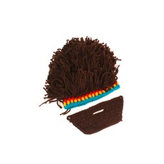 GODSHOP 假短髮雷鬼毛線帽組, 棕色, 1組