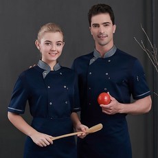 按扣短袖廚師服上衣 CST-02