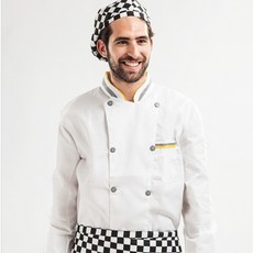 Loving Lab格紋長袖廚師服上衣 CLT-02