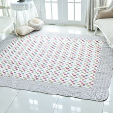 復古花色棉質絎縫地墊