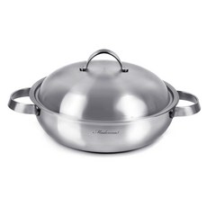 QUEEN SENSE 電磁爐適用雙耳5層不鏽鋼不沾湯鍋+鍋蓋, 28厘米, 單色