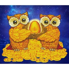 JoyJasu 11CT 十字繡印花套組 181205 金蛋貓頭鷹, 1套, 混色