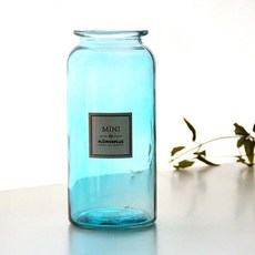 造型彩色玻璃花瓶, 藍色