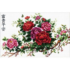 JoyJasu 11CT 印花十字繡套組 70403 富貴平安, 1套, 混色