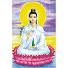 JoyJasu 11CT 十字繡印花套組 A9230 觀音菩薩, 1套, 混合色