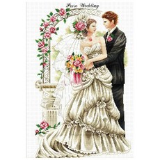 JoyJasu 11CT 印花十字繡套裝組 111007 pure wedding, 1套, 混合色