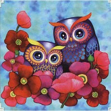 JoyJasu 11CT印花十字繡材料包套組 K1113 貓頭鷹母愛, 1套, 混合色