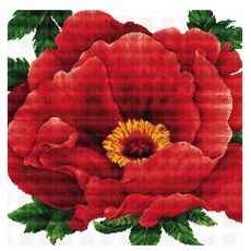 JoyJasu 11CT 印花 41102 牡丹 十字繡套組, 1套, 混合顏色