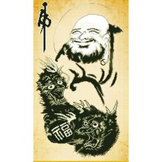 JoyJasu 11CT 印花十字繡套組 170502 雙龍達摩, 1套, 混合顏色