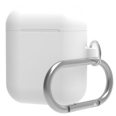 슈퍼쉘 실리콘 에어팟 키링 케이스 + 카라비너 + 철가루 방지 스티커 4종, 케이스(화이트), 철가루 방지 스티커(랜덤 발송), 1개