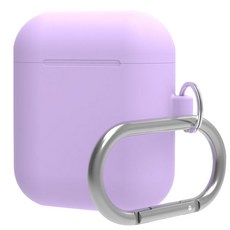 슈퍼쉘 실리콘 에어팟 키링 케이스 + 카라비너 + 철가루 방지 스티커 4종, 케이스(라벤더), 철가루 방지 스티커(랜덤 발송), 1개