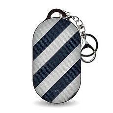 WAVESTUDIO Galaxy Buds/Buds Plus保護套+鑰匙圈, 單品, 面料條紋海軍+灰色, 1組