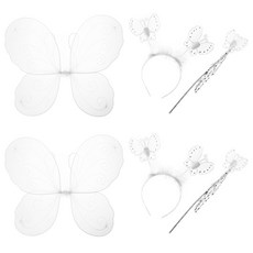 LivingDA 蝴蝶裝扮頭飾組, 白色的, 2套