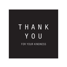 indi.k 摩登黑色感謝方形標籤, 混合顏色, 1個